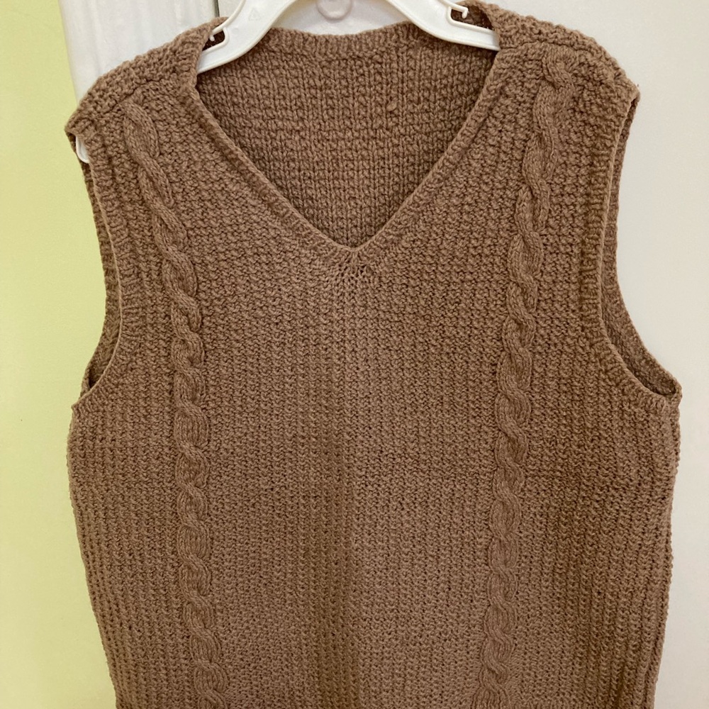 Artisan Brown Cable Knit Sweater Vest